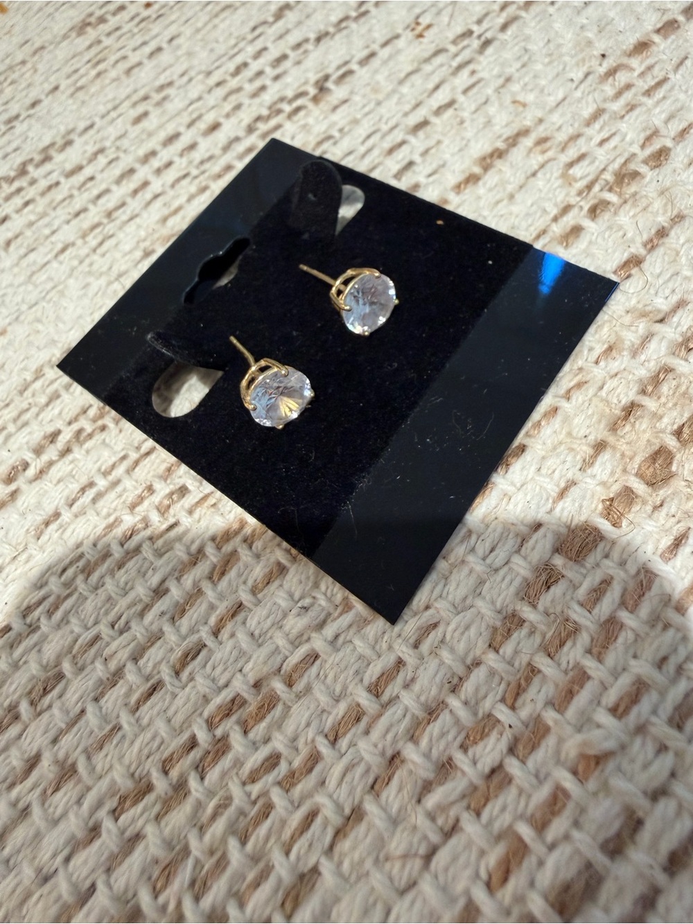 925 Sterling Silver Gold-Tone Crystal Stud Earrings + Bracelet